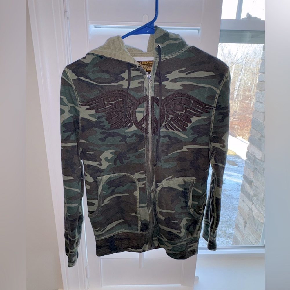 Vintage Lucky brand camo hoodie XS
